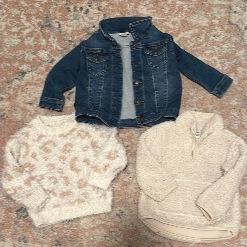Jean jacket, quarter zip lot